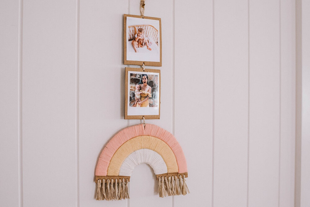 Display Your Finished Rainbow Wall Hanging in Your Home