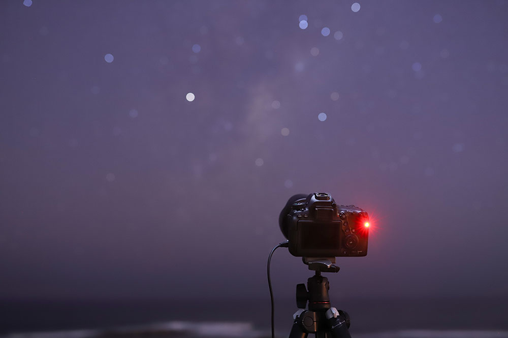 Shooting an astro time lapse with a shutter release
