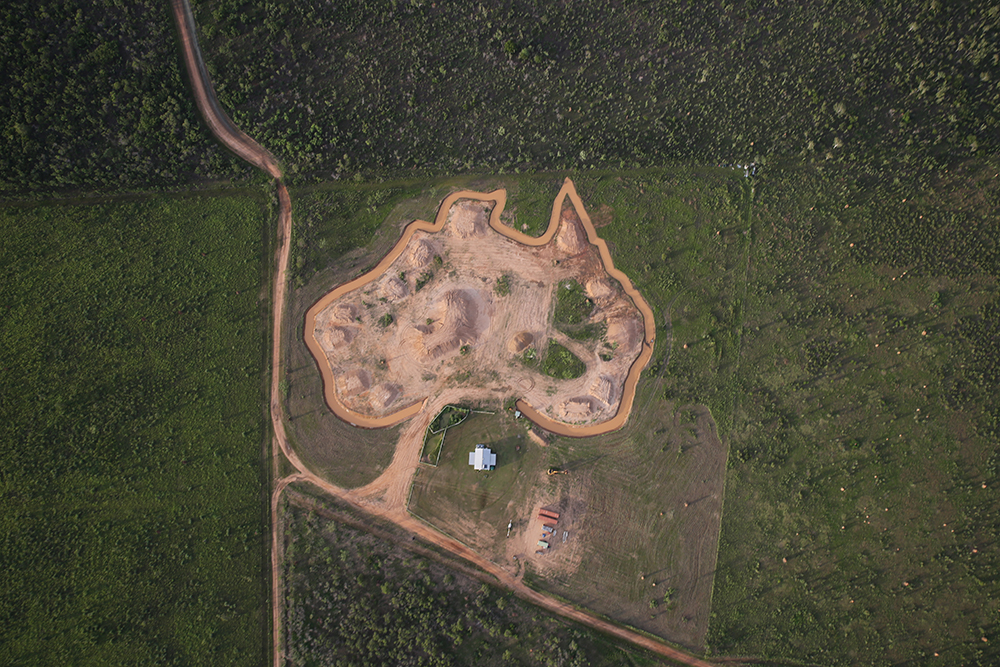 Aerial photo of Matt Wright’s resort “Australia”