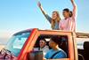 Image of friends in a pick up truck