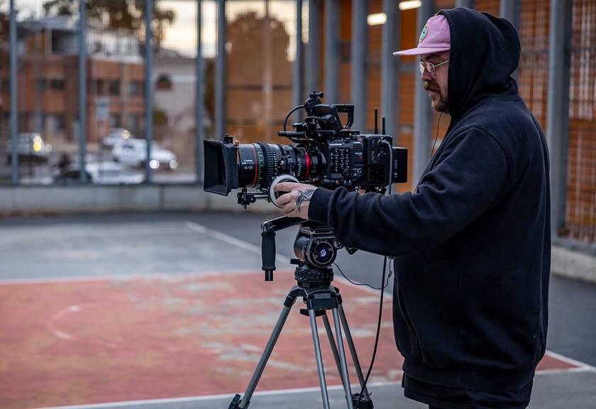 Camera man using Canon cinema gear