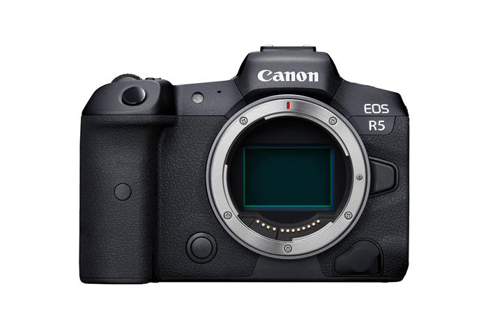 Front profile image of EOS R5 mirrorless camera