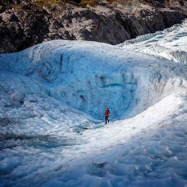 Image of a person on a glacier taken by Virginia Woolf