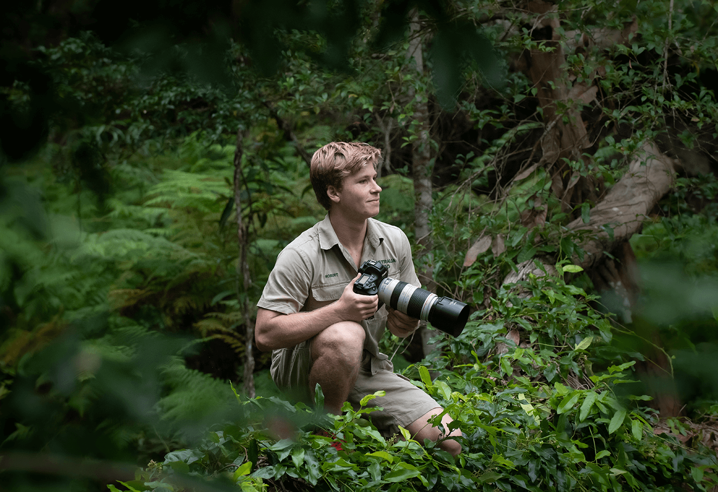 Robert Irwin using his Canon camera for the cause of the wild Canon
