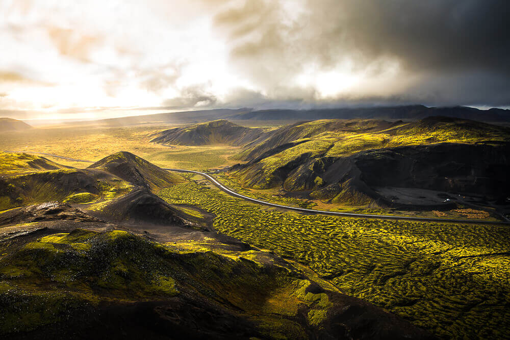 Aerial view of an Icelandic landscape. Image by Steph Vella
